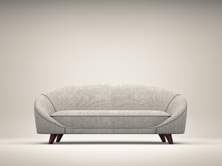 Modern Gray Sofa Isolated on White Background
