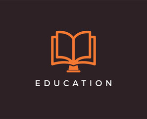 minimal education logo template - vector illustration