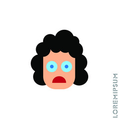 Frowning with open mouth girl, woman emoji vector icon. frowning with open mouth emoji icon, vector simple element illustration from editable emoji concept isolated. color on white background