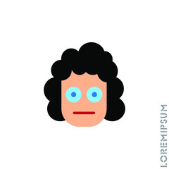 Meh girl, woman icon vector, emoticon symbol. Modern flat symbol for web and mobil apps. Sad face emoji icon vector. Sad face emoticon symbol. style sign for mobile concept and web design. Sad. color 