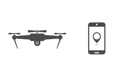 Drone and smartphone icons