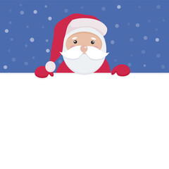 A greeting card with Santa Claus. Merry Christmas and Happy New Year. Vector illustration
