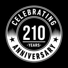 Fototapeta premium 210 years anniversary logo template. Vector and illustration. 