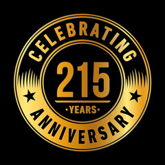215 years anniversary logo template. Vector and illustration.
