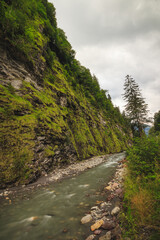 Fototapeta na wymiar waterfall in Switzerland Alps