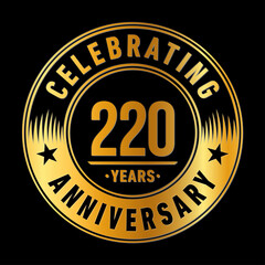 220 years anniversary logo template. Vector and illustration.
