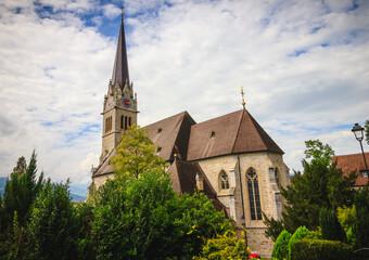 Fototapeta na wymiar Church in Vaduz Liechtenstein
