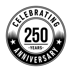 250 years anniversary logo template. Vector and illustration.
