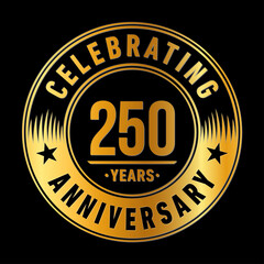 250 years anniversary logo template. Vector and illustration.
