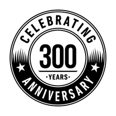 300 years anniversary logo template. Vector and illustration.
