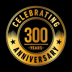 300 years anniversary logo template. Vector and illustration.
