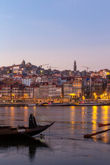 Vertical view of Porto city at night