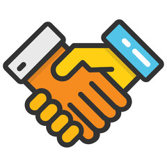  Two people shaking hand, partnership concept 