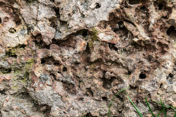 The old decorative dolomite wall