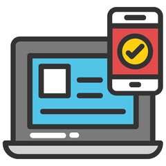 
A mobile with computer screen, concept of responsive design flat icon
