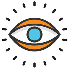 
An eye view, monitoring concept flat vector icon
