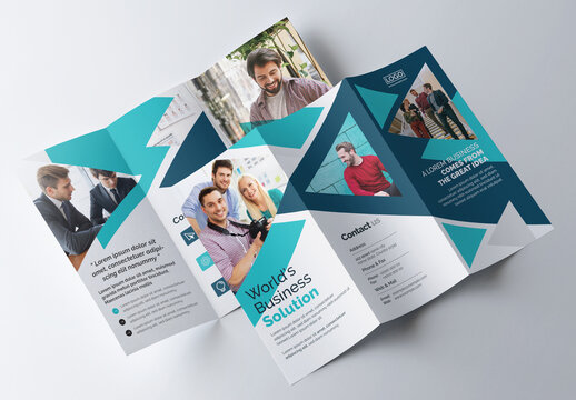 Corporate Trifold Brochure with Sky Blue Layout