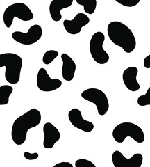 Fototapeta premium Vector seamless pattern of leopard spots fur print isolated on white background
