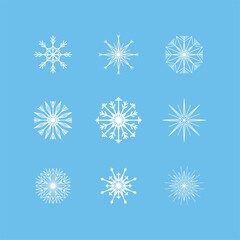 Beautiful snowflakes set for christmas winter design