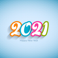 Happy new year 2021 Text Design vector.
