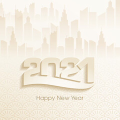 Happy new year 2021 Text Design vector.