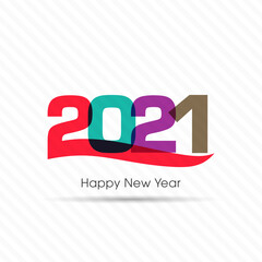 Happy new year 2021 Text Design vector.