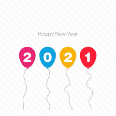 Happy new year 2021 Text Design vector.