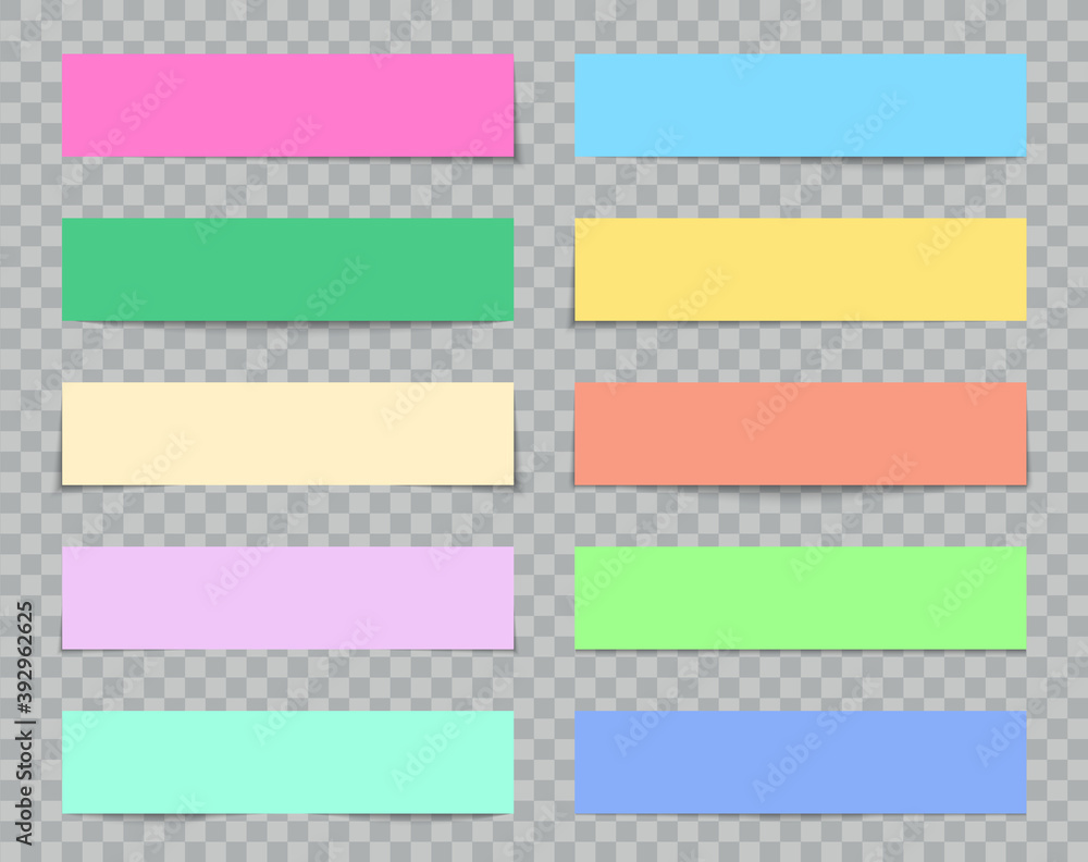 Poster paper with shadow. color boxes for web banners. buttons with frames for text in web page. blank real