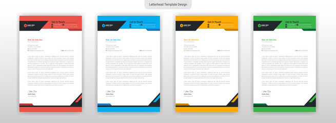 Creative, minimalist, and clean letterhead template vector design. Flat Design Vector Illustration. Stationery Design	