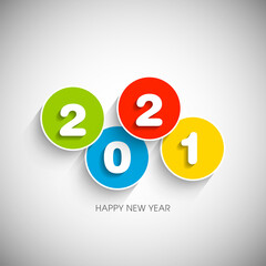 Happy new year 2021 Text Design vector.