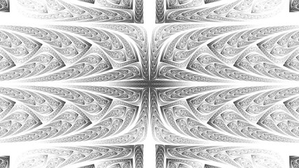Monochrome abstract fractal illustration for creative design.