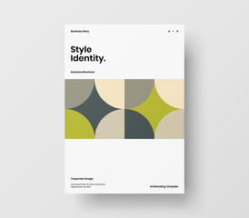 Vertical corporate identity A4 report cover. Abstract geometric vector business presentation design layout. Amazing company front page illustration brochure template.