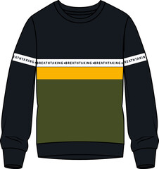 3 color kids flat sketch sweatshirt and pullover design.