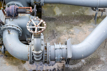 rusty valve in oil pipe