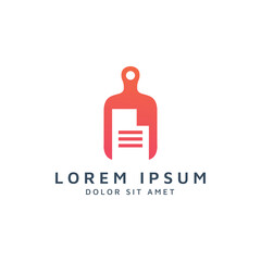 kitchen and document negative space logo design