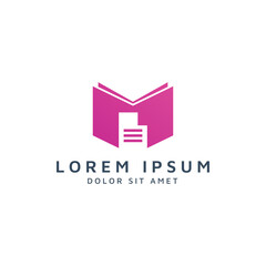 book and document negative space logo design