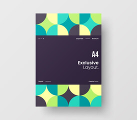 Vertical corporate identity A4 report cover. Abstract geometric vector business presentation design layout. Amazing company front page illustration brochure template.