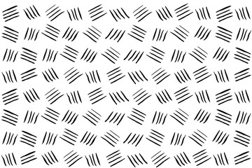 Stripes abstract hand drawn ink vector seamless pattern. Swatch in the panel