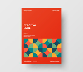 Vertical corporate identity A4 report cover. Abstract geometric vector business presentation design layout. Amazing company front page illustration brochure template.