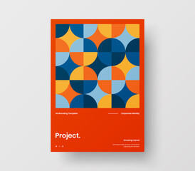 Vertical corporate identity A4 report cover. Abstract geometric vector business presentation design layout. Amazing company front page illustration brochure template.