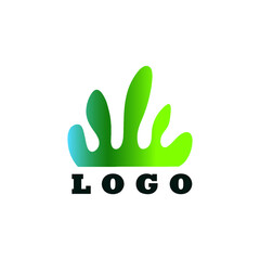 Green abstract logo with type