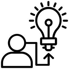 
A creative cycle symbolised by a lightbulb and circular arrows
