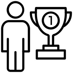 
A person standing next to a winner’s trophy symbolising success
