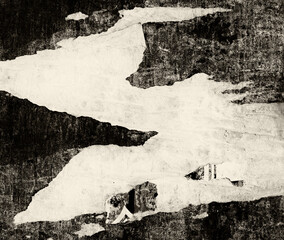 Blank brown beige creased crumpled paper texture background old grunge ripped torn vintage collage...