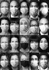 beautiful people wearing a mouth mask