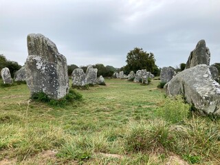 Alley of standing stones in Brittany 