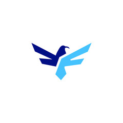 logo falcon icon templet focus integriti loyal vector