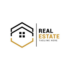Simple abstract home real estate logo icon vector template.