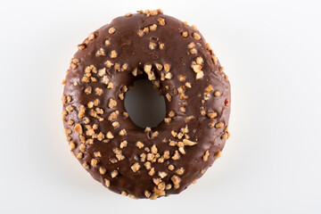 Tasty chocolate donut, isolated on white