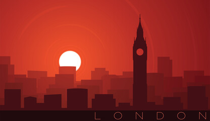 Fototapeta premium London Low Sun Skyline Scene